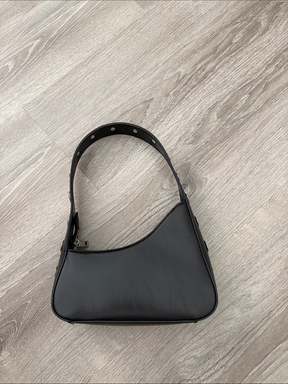 Princess Polly Black Shoulder Bag with Studded Strap